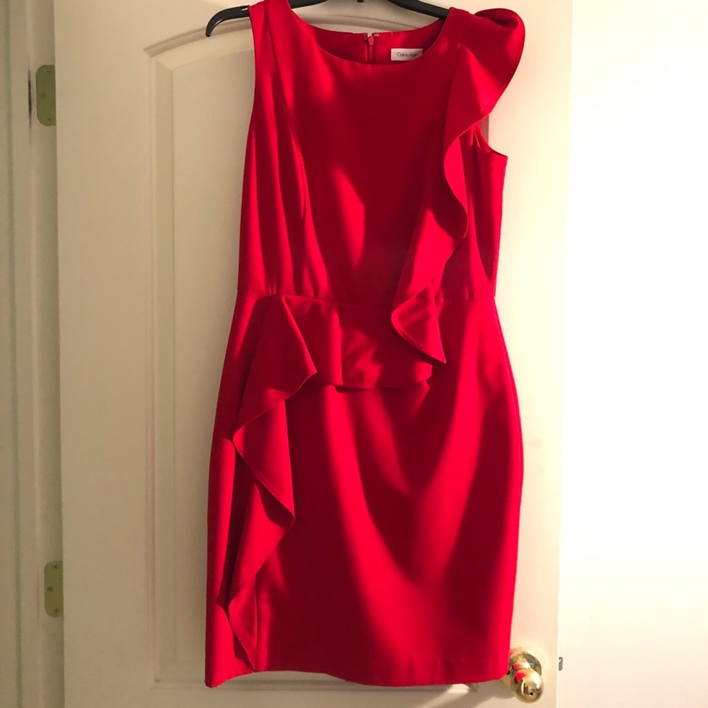 Red Calvin Klein dress size 10